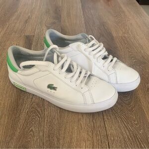 Lacoste Men White Sneakers with Green Details